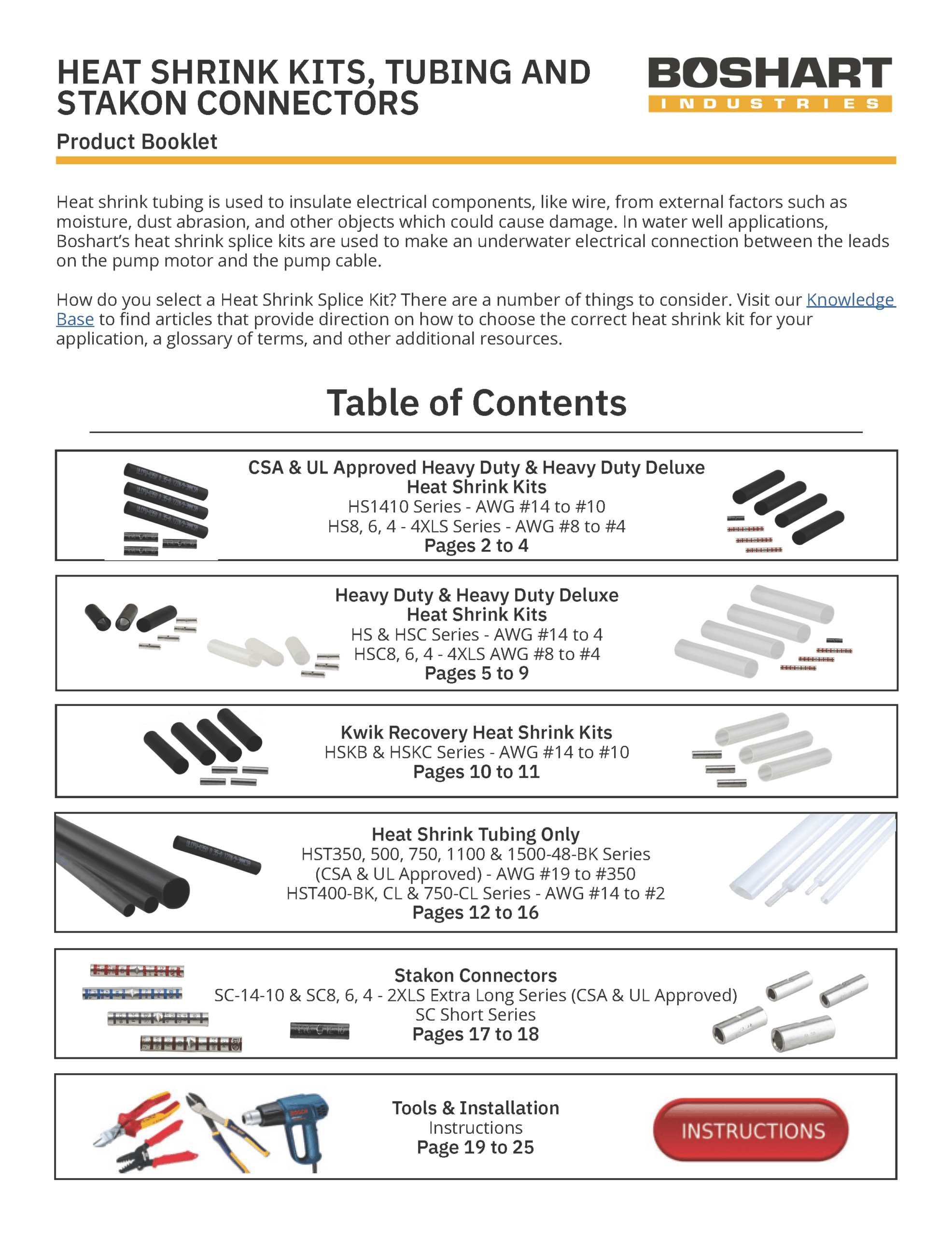 HEAT SHRINK KITS, TUBING & STAKON CONNECTORS