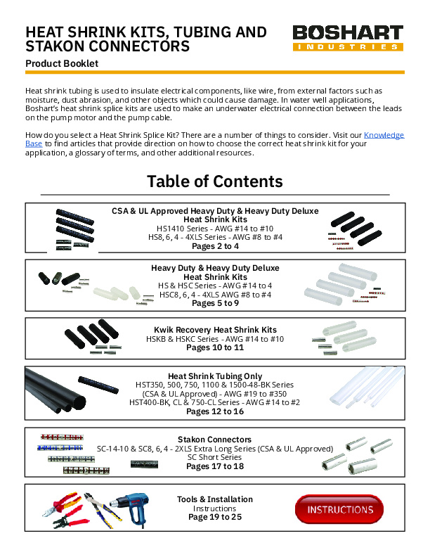 HEAT SHRINK KITS, TUBING & STAKON CONNECTORS
