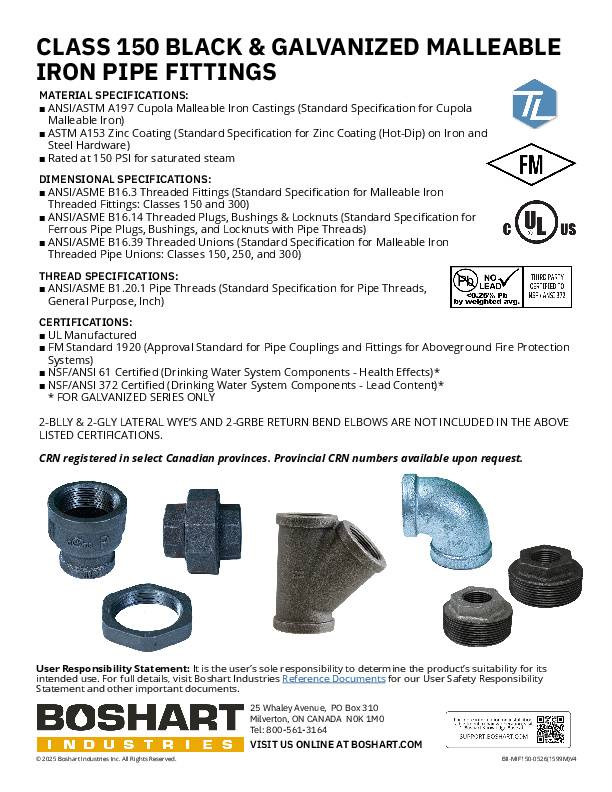 CLASS 150 BLACK & GALVANIZED