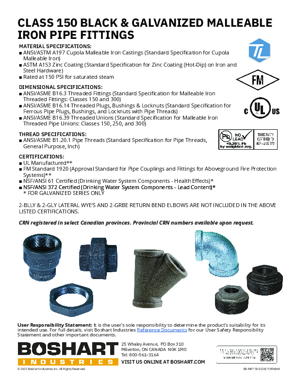 CLASS 150 BLACK & GALVANIZED