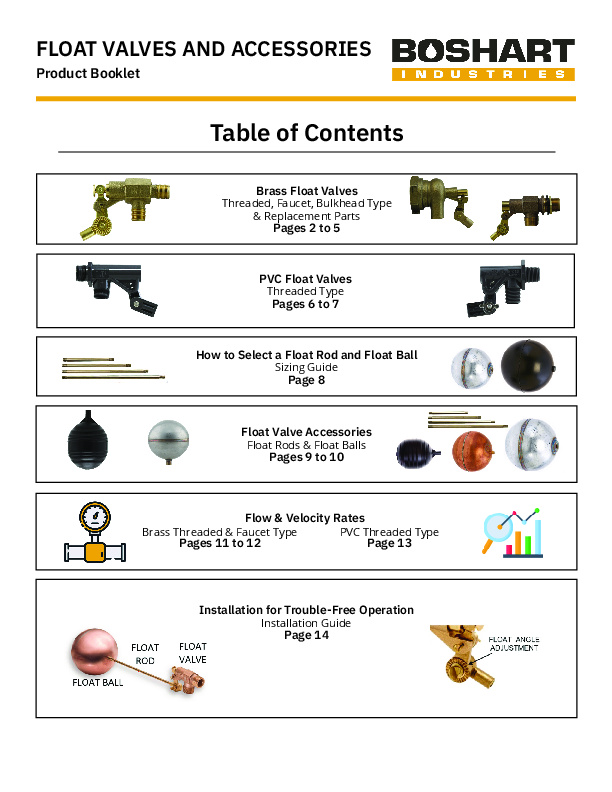 BOOKLET - FLOAT VALVES AND ACCESSORIES