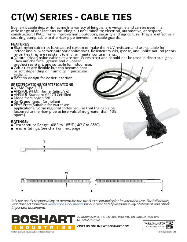 CT(W) SERIES - CABLE TIES