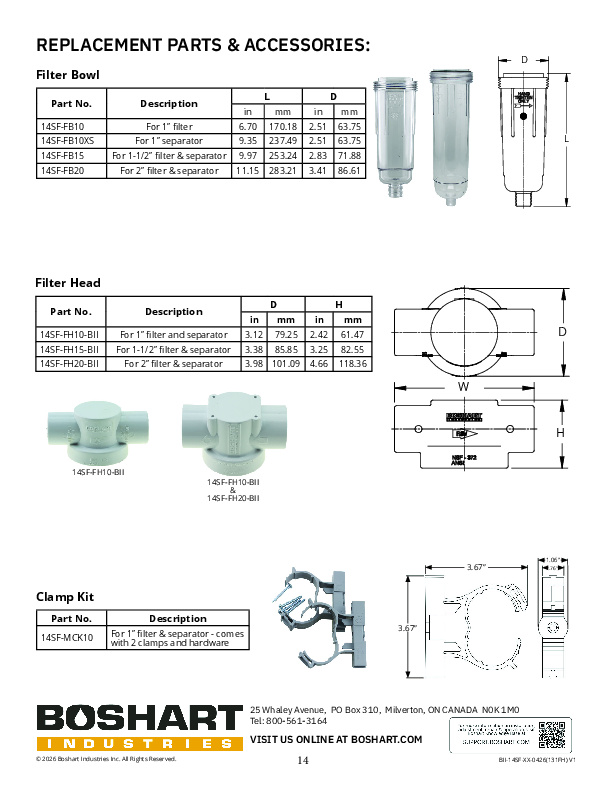 14SFHK Replacement Parts